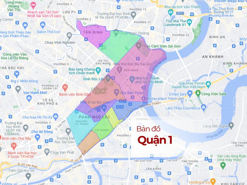 Bản đồ hành chính Quận 1 TP.HCM | Cập nhật 2024 | Dữ liệu địa lý