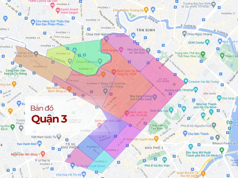 Bản đồ hành chính Quận 3 TP.HCM | Cập nhật 2024 | Dữ liệu địa lý