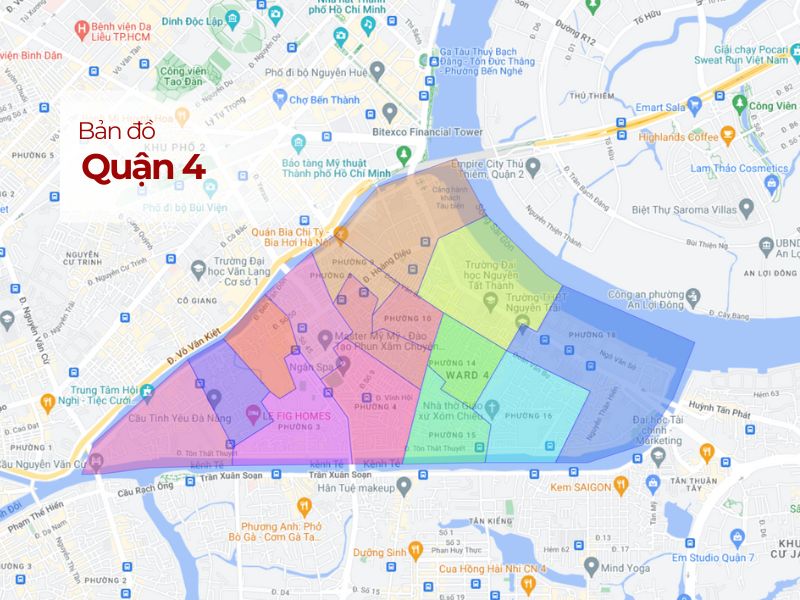 Bản đồ hành chính Quận 4 TPHCM | Cập nhật mới nhất | 2024