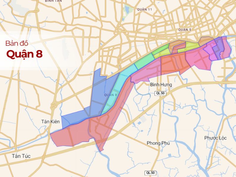 Bản đồ Quận 8 TPHCM | Chi tiết | Cập nhật mới nhất
