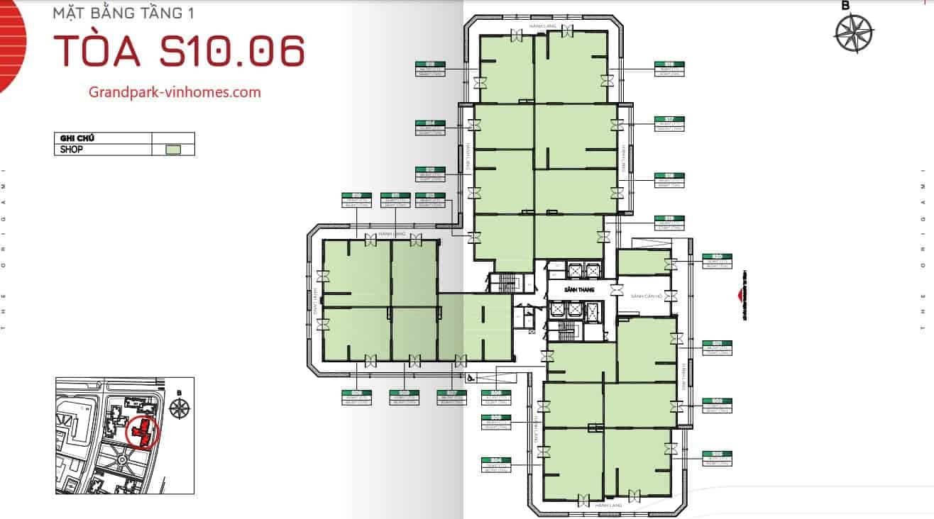 S1006_Origami_Vinhomes_GrandPark_Layout | Diện tích, Số lượng căn | 2024