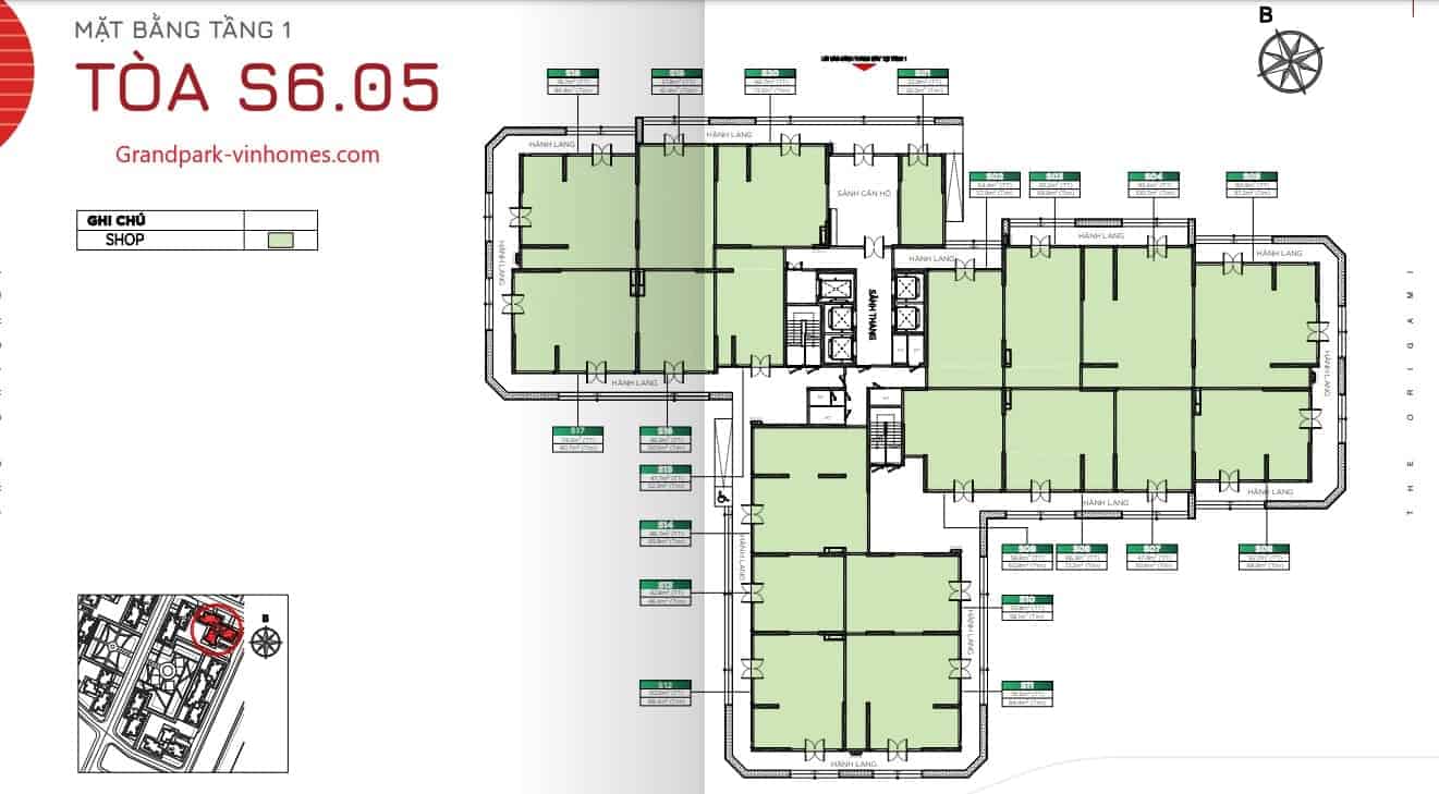 S605 – The Origami VINHOMES GRAND PARK | Layout | 2023