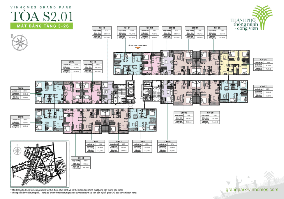 Tòa S2.01 - Vinhomes Grand Park | Cấu trúc & Thông số | 2023