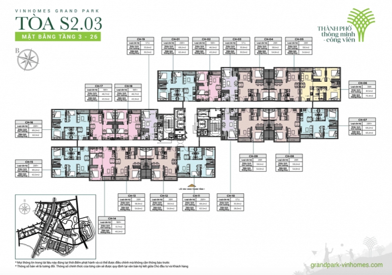 Tòa S2.03 - Vinhomes Grand Park | Cấu trúc & Thông số | 2023