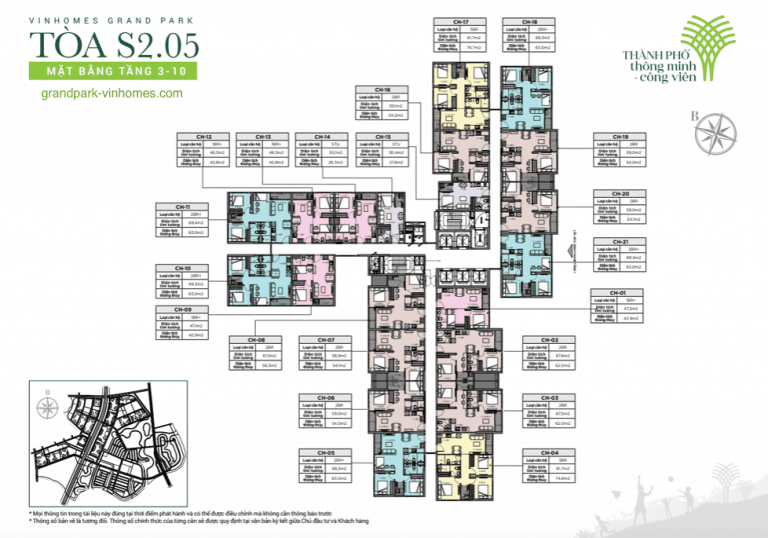 Tòa S2.05 - Vinhomes Grand Park | Cấu trúc & Thông số | 2023