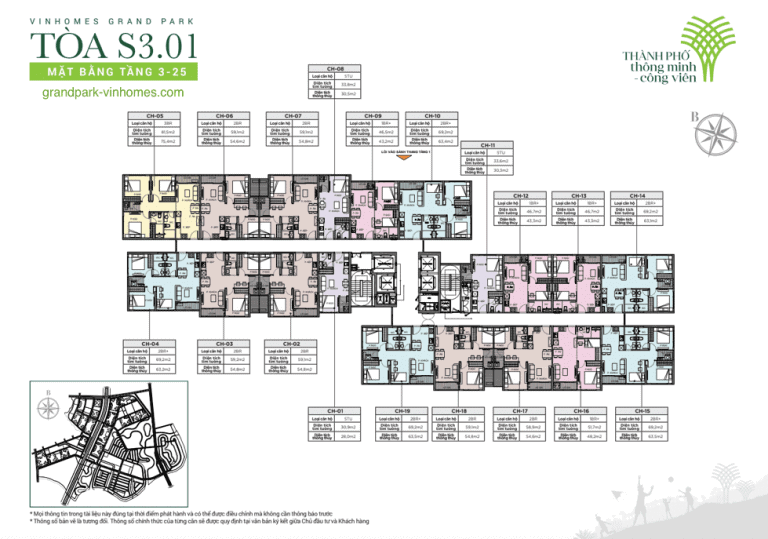 Tòa S3.01 - Vinhomes Grand Park | Cấu trúc & Thông số