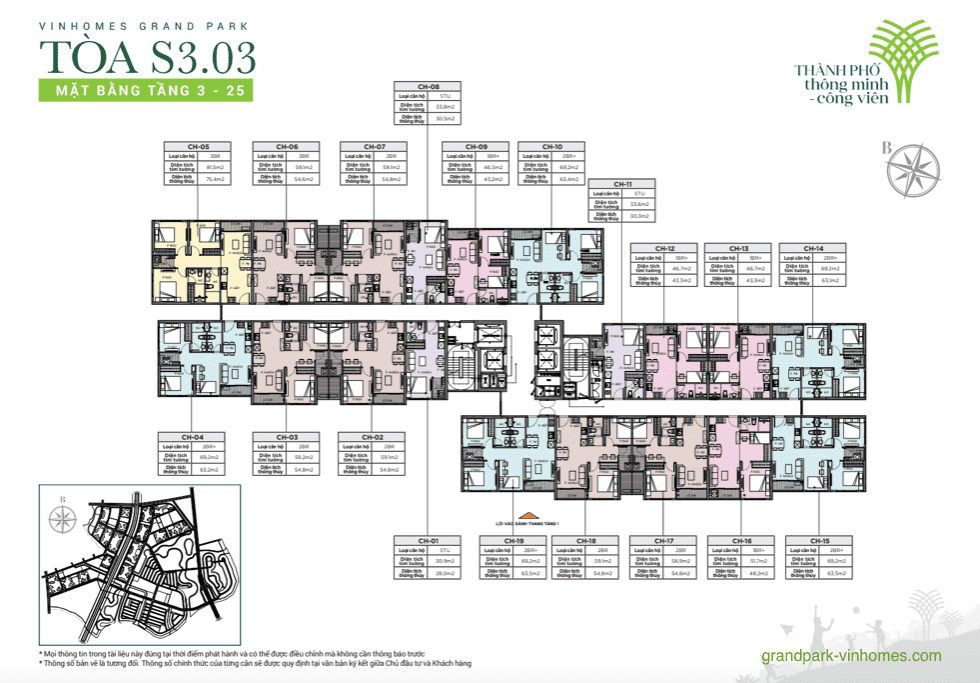 Tòa S3.03 - Vinhomes Grand Park | Cấu trúc & Thông số